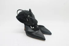 Sam Edelman Women's Halie Bow Black Satin Heels FS 8M