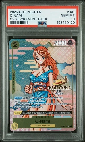 PSA 10 O-nami OP06-101 Championship CS 2025-26 Event Pack Promo ONE PIECE