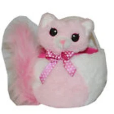 29994 - Soft And Cuddly Pink Kitten Plush Easter Basket In Large Size For Easter
