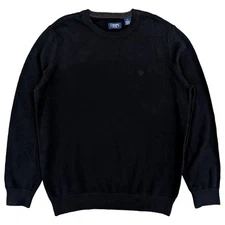 Chaps Mens American Black Classic-Fit Long Sleeve Crewneck Sweater