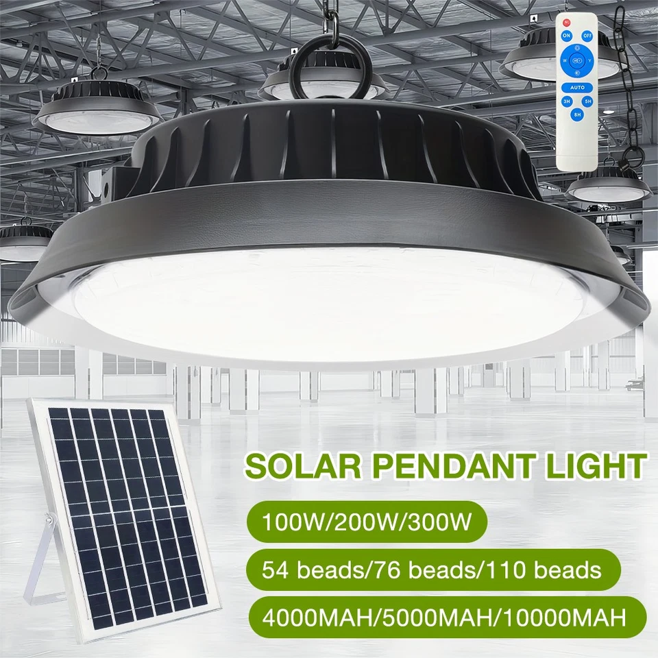 Solar LED Hängelampe Solarbetriebene Pendelleuchte Industrie mit Fernbedienung - Bild 3 von 4