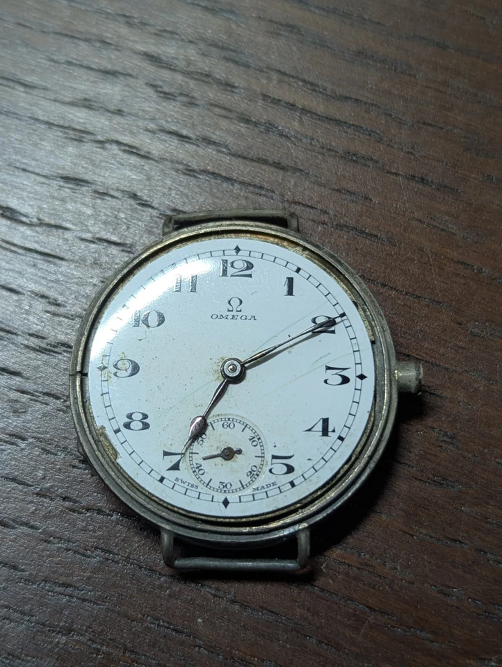 0.925 Silver Partial Omega Trench Watch for Repair /Parts, Missing Balance #P466 - Image 4 of 4