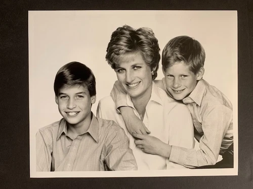 PRINCESS DIANA  -  PRINCE WILLIAM AND HARRY - Rare Vintage Original Press Photo