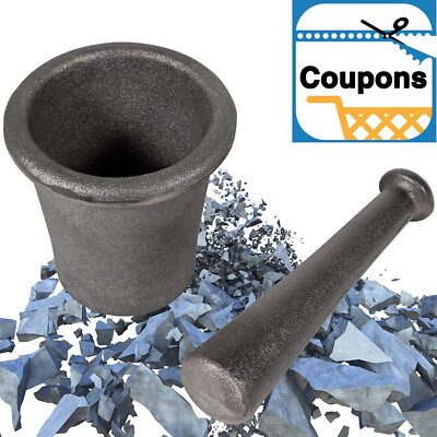 Mortar Pestle Pestal Rock-Ore Crusher Grind Mining Pulverizer Extra Large Steel