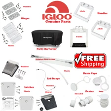 IGLOO COOLER PARTS HINGE LATCH DRAIN PLUG LID STRAP CAP HANDLE STAINLESS STEEL