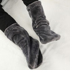 1 Pair Men Warm Faux Fur Slipper Bed Socks Thermal Foot Warmer Booties Winter