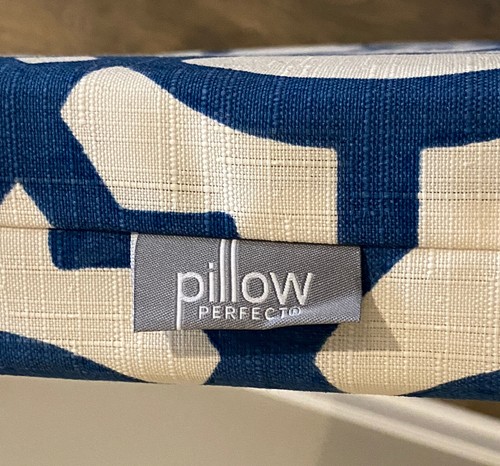 Pillow Perfect Outdoor / Indoor Nunu Geo Bench / Swing Cushion 48 x 18, Ink Blue - Picture 21 of 24