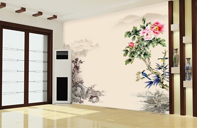3D Flower Branch ZHUA13865 Wallpaper Wall Murals Removable Self-adhesive Ann 24