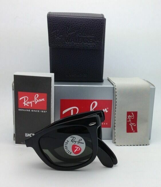 Polarized RAY-BAN Sunglasses FOLDING WAYFARER RB 4105 601/58 50-22