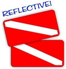 REFLECTIVE Scuba Diving Gear Stickers | Vinyl Waterproof Decals Dive Mask Helmet