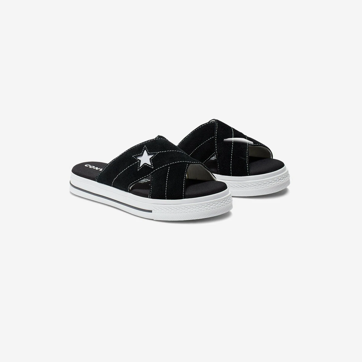 Womens Converse One Star Sandal Slip Black Egret White 564143C