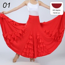 360Degree Lady Spanish Dress Big Swing Classic Gypsy Waltz Dance Practice Stage