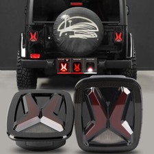 2x For Jeep Wrangler Tj Cj Yj Led Tail Lights Rear Brake Turn Stop Reverse Lamps