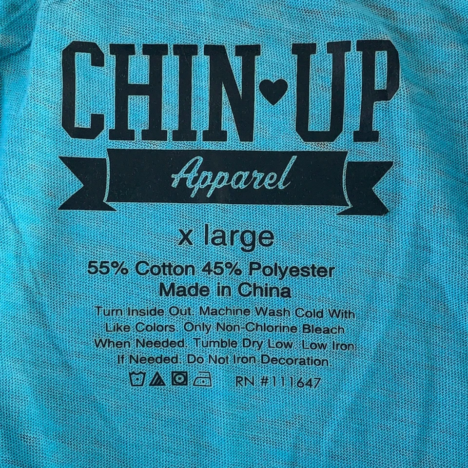 Camiseta Chin Up Apparel para mujer talla XL azul más dolor más ganancia manga 3/4 nueva con etiquetas Foto 3 de 4