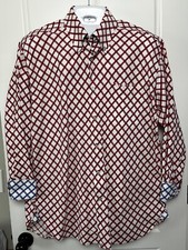 Tommy Hilfiger 80s 2 Ply Fabric Long Sleeve Button Down Dress Shirt- Men s Large