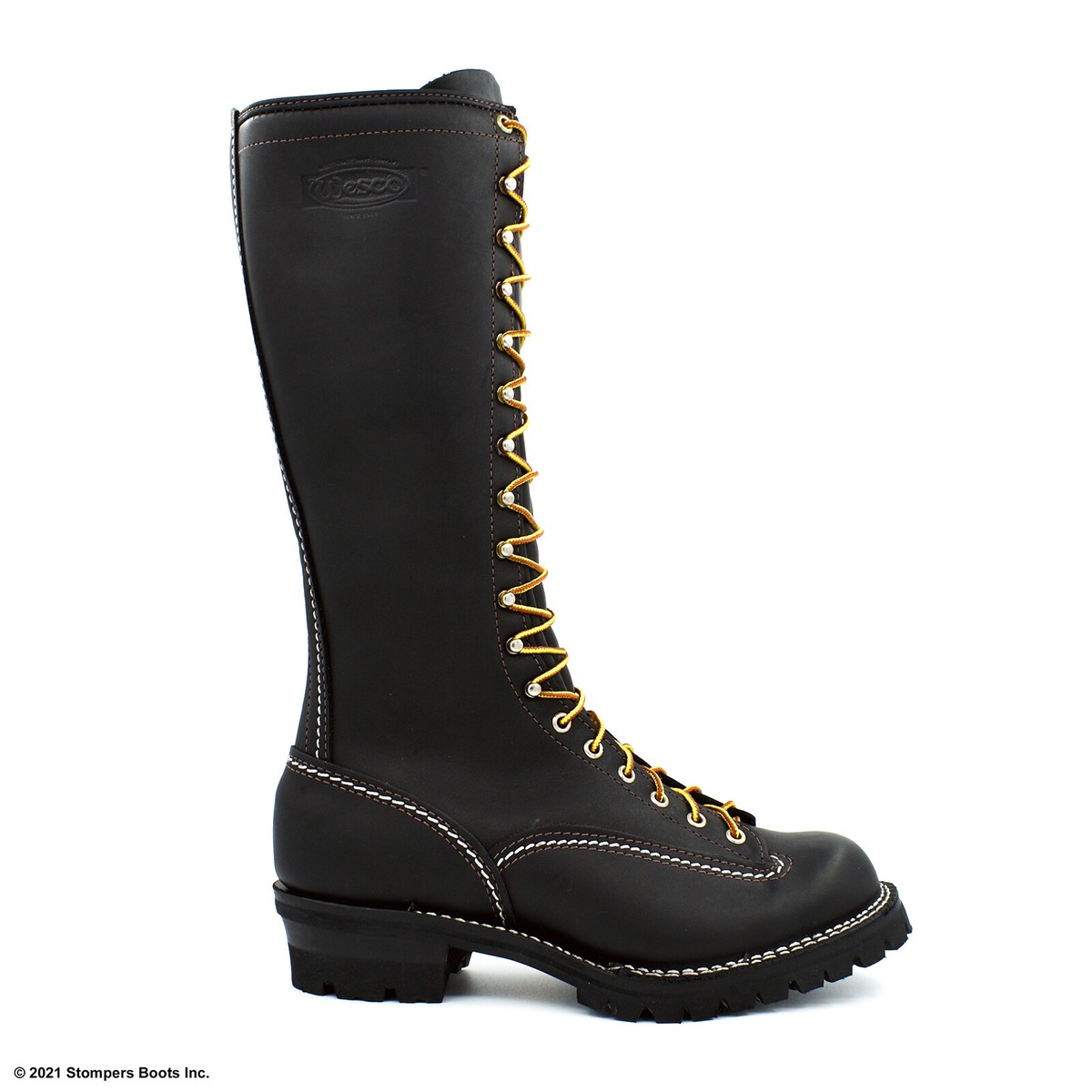 Wesco Jobmaster 16 Inch Leather Lug Sole Black Boots | USA made | eBay