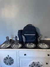 Picnic at Ascot Service For 4 backpack (Blue) With Insulated Wine Carrier
