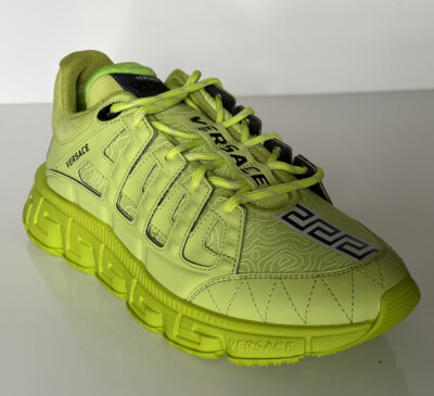 NIB $895 Versace Trigreca Chain Reaction Sneakers Citron 10.5 (43.5) IT DSU8094
