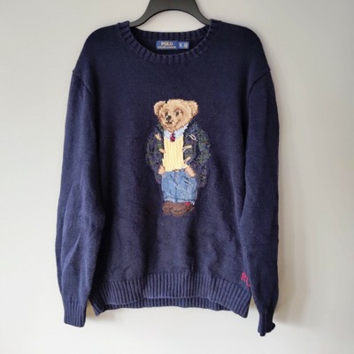 Polo Ralph Lauren Navy Teddy Bear Polo Linen Cotton Sweater Sz XL Men | eBay