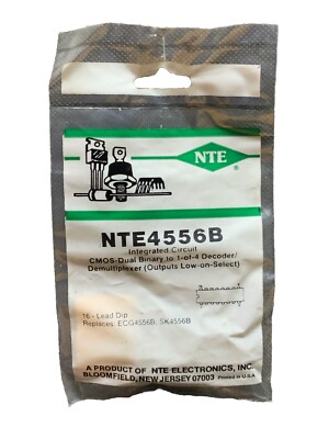 NTE4556B IC CMOS Dual Binary To 1 Of 4 Decoder/Demultiplexer DIP16 ECG4556B