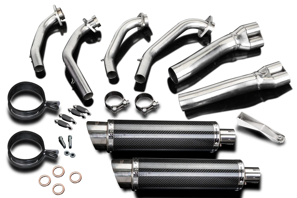 Honda GL1000K Goldwing Delkevic полный выпуск 4-2 14 дюймов углеродный круглый глушитель 75-79 - Изображение 2 из 3