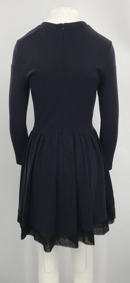 Red Valentino Navy Blue T-Shirt Dress w/ Bow & Lace Trim sz S - Image 3 of 4