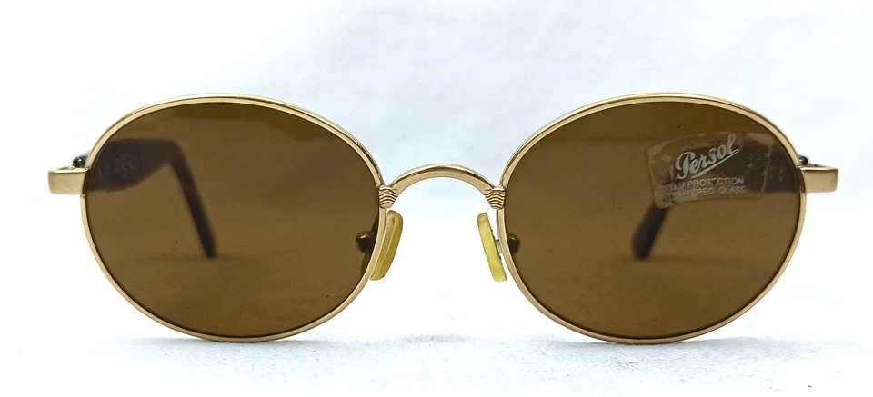 Nuevo de Lote Antiguo Gafas de Sol Redondas de Metal Italia Genuinas Años 90 Hechas al Aire Libre Hombres 50-19 135 MM Foto 2 de 4