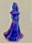 Fenton Glass Bride Bridesmaid Doll Blue Carnival Glass VINTAGE RARE