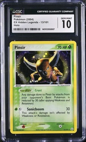 Pokémon Pinsir 13/101 Holo Rare EX Hidden Legends CGC 10 GEM MINT