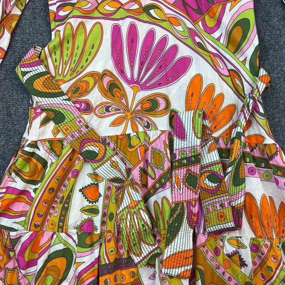 Maxi Vestido ZARA Boho Psicodélico Floral Para Mujer Talla M 100% Algodón Hecho en Marroquí Foto 3 de 4