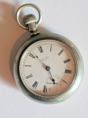 Antique New Era U.S.A. Pocket Watch Large 55mm Open Face Roman Dial Non Runner