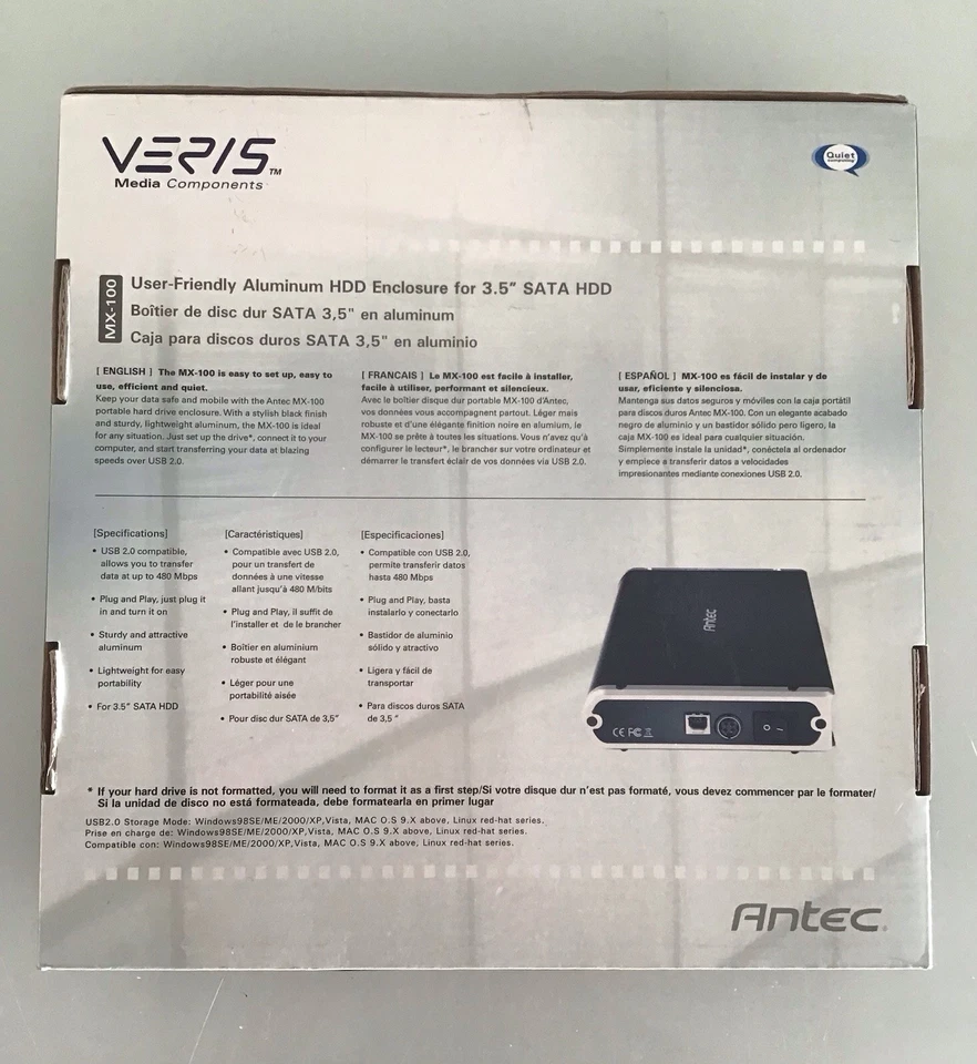 Antec Veris MX-100 external hard drive enclosure for a 3.5" SATA HDD - Image 2 of 4