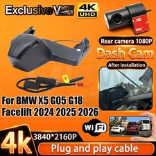 Plug and Play 4K Wifi DVR Dash Cam Camera for BMW X5 G05 G18 Facelift 2024-25 26