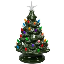 HOLIDAY PEAK Battery-Operated Vintage Ceramic Christmas Tree