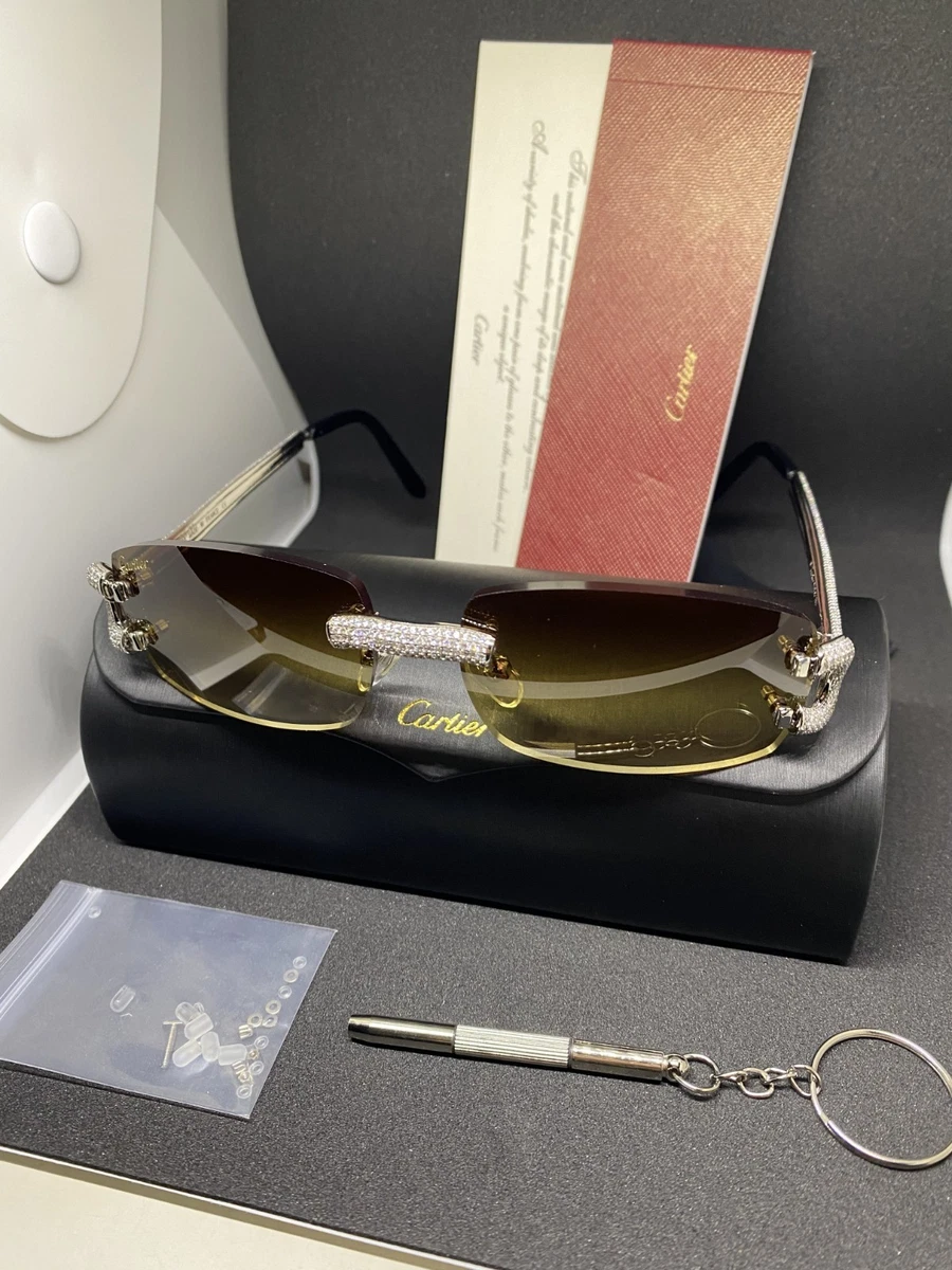 Cartier Rimless Gold Sunglasses for Women for sale | eBay