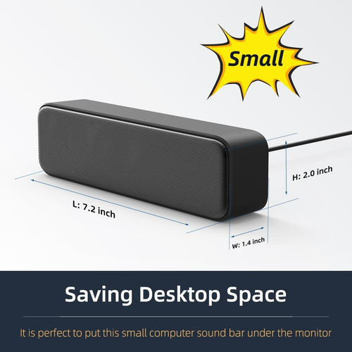 [Upgraded] Computer Speakers for Desktop PC, USB Plug-N-Play, External ...