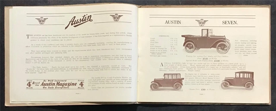 POLLARDS GARAGES LTD Car Sales Brochure APR 1928 AUSTIN Daimler ROLLS ROYCE Fiat - Image 2 of 4