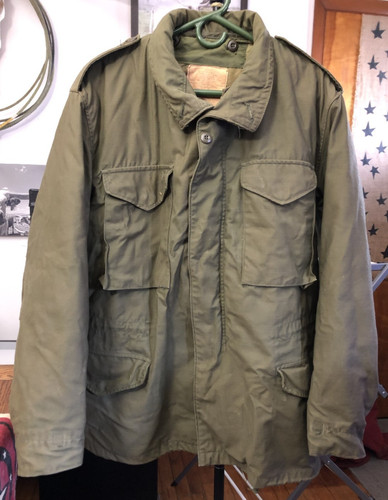 70's Military Field Cold Weather Coat - Large, Reg W/ Liner, Plus Helmet Liner