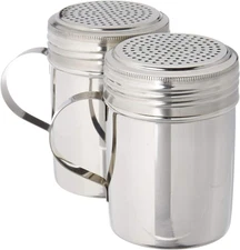 Stainless Steel Versatile Dredge Shaker, Salt, Sugar, Shakers 10 Oz. Each Set of
