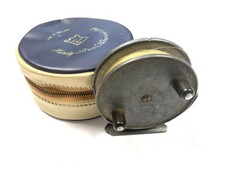 Hardy Triumph 3 1/4" vintage centrepin reel narrow drum c1939 and case