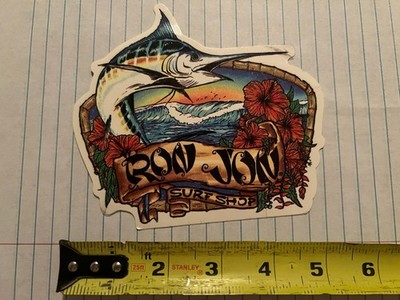 Ron Jon Surf Shop Fishing Aloha Flower Wave Original V5B Vintage Surfing STICKER