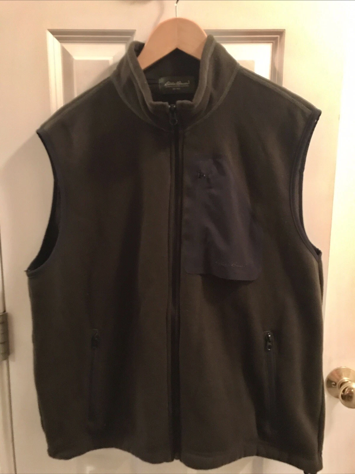 Eddie Bauer MENS XL Windcutter 365 Brown Zip Polartec Fleece Vest