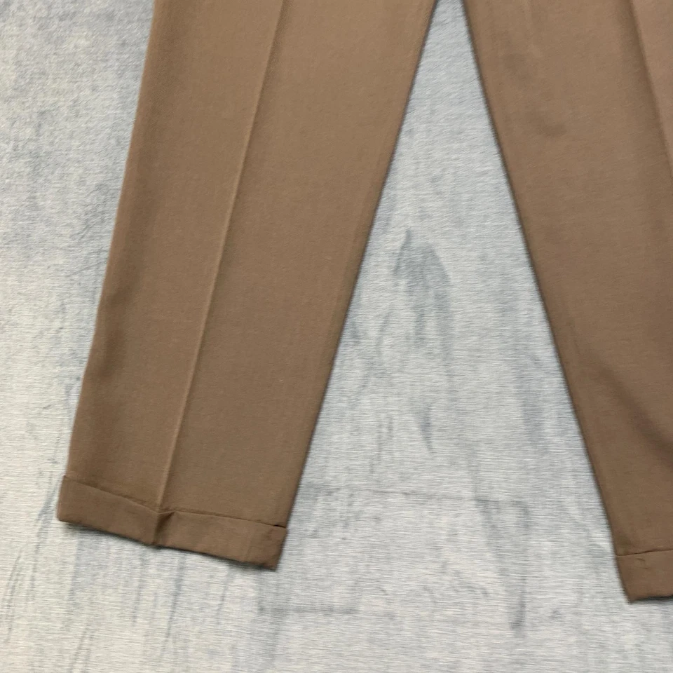 Брюки City Streets 34x35 коричневые плиссированные спереди с манжетами подол карьерные официальные - Изображение 3 из 4