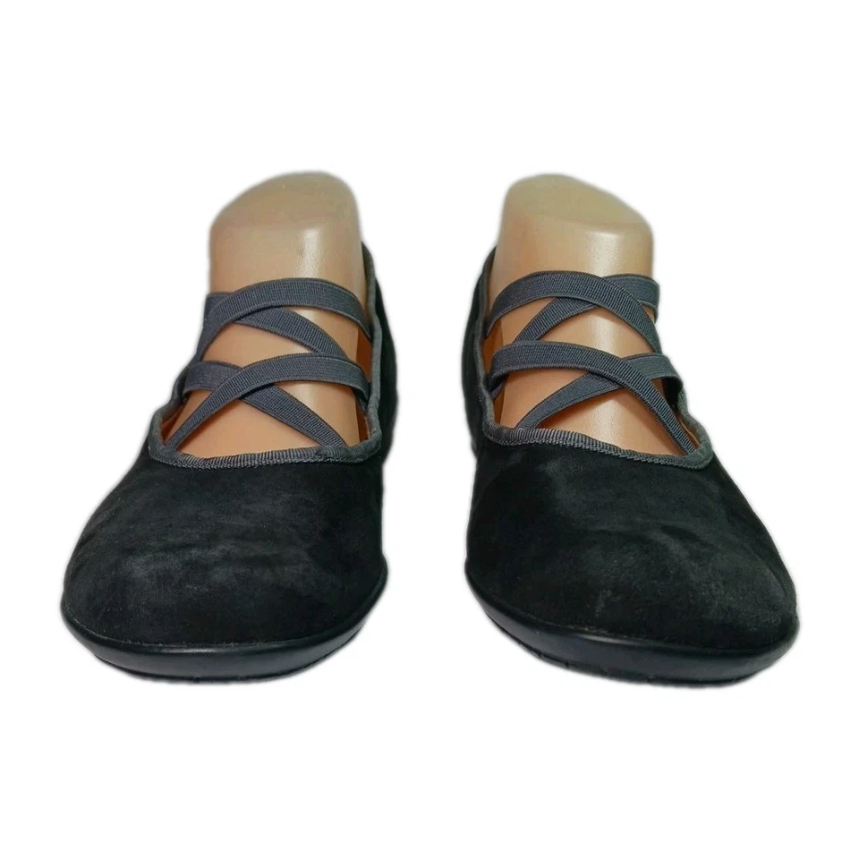 Mephisto Bayka Gamuza Ballet Pisos Para Mujer Talla 7.5 EE. UU. 38 UE Negro Correas Elásticas Foto 4 de 4