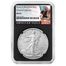 2026 (W) $1 American Silver Eagle NGC MS69 Black Label Retro Core
