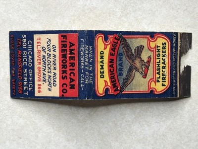 BF49 Matchbook Cover American Fireworks Co Factory Chicago Illinois IL
