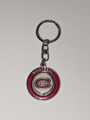 Vtg NHL Montreal Canadiens Spinner Style Metal Keychain Key Chain Ring  RARE/HTF