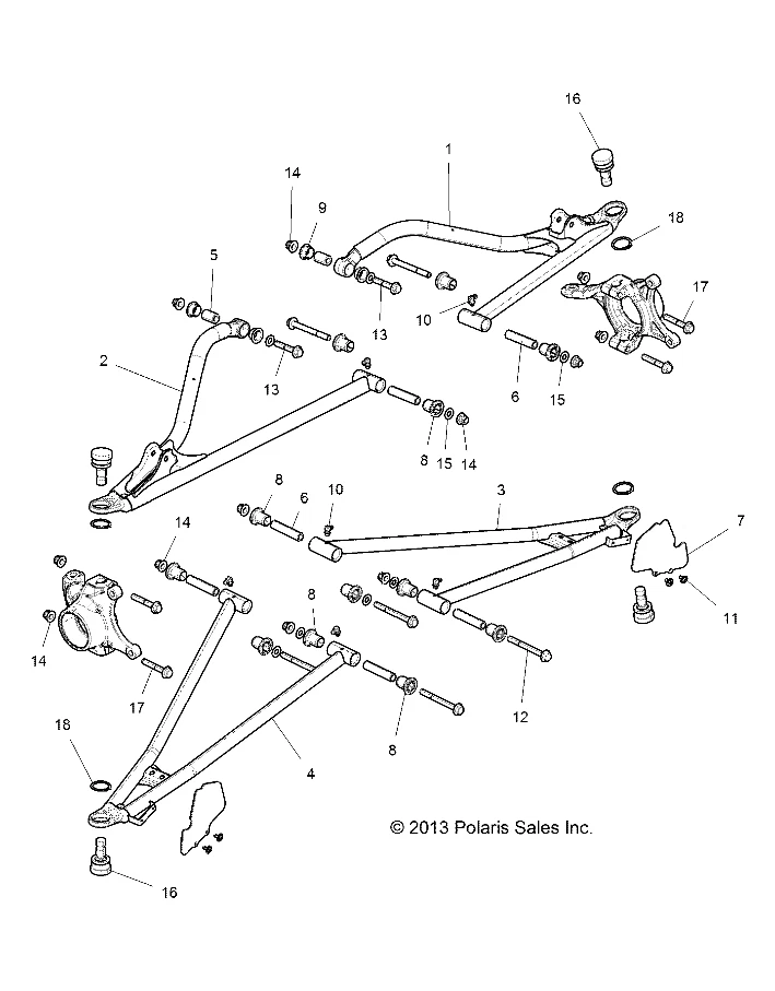 Polaris Weld Control Arm, Front, Lower, Left, 64, Indy Red - Image 3 of 3