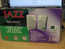 Jazz Speakers Amplified Stereo Speakers Beige PC Computer 3.5MM Jack J-340
