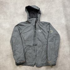 Jack Wolfskin Rain Jacket Womens Large Full Zip Outdoor Texapore Coat, Grey